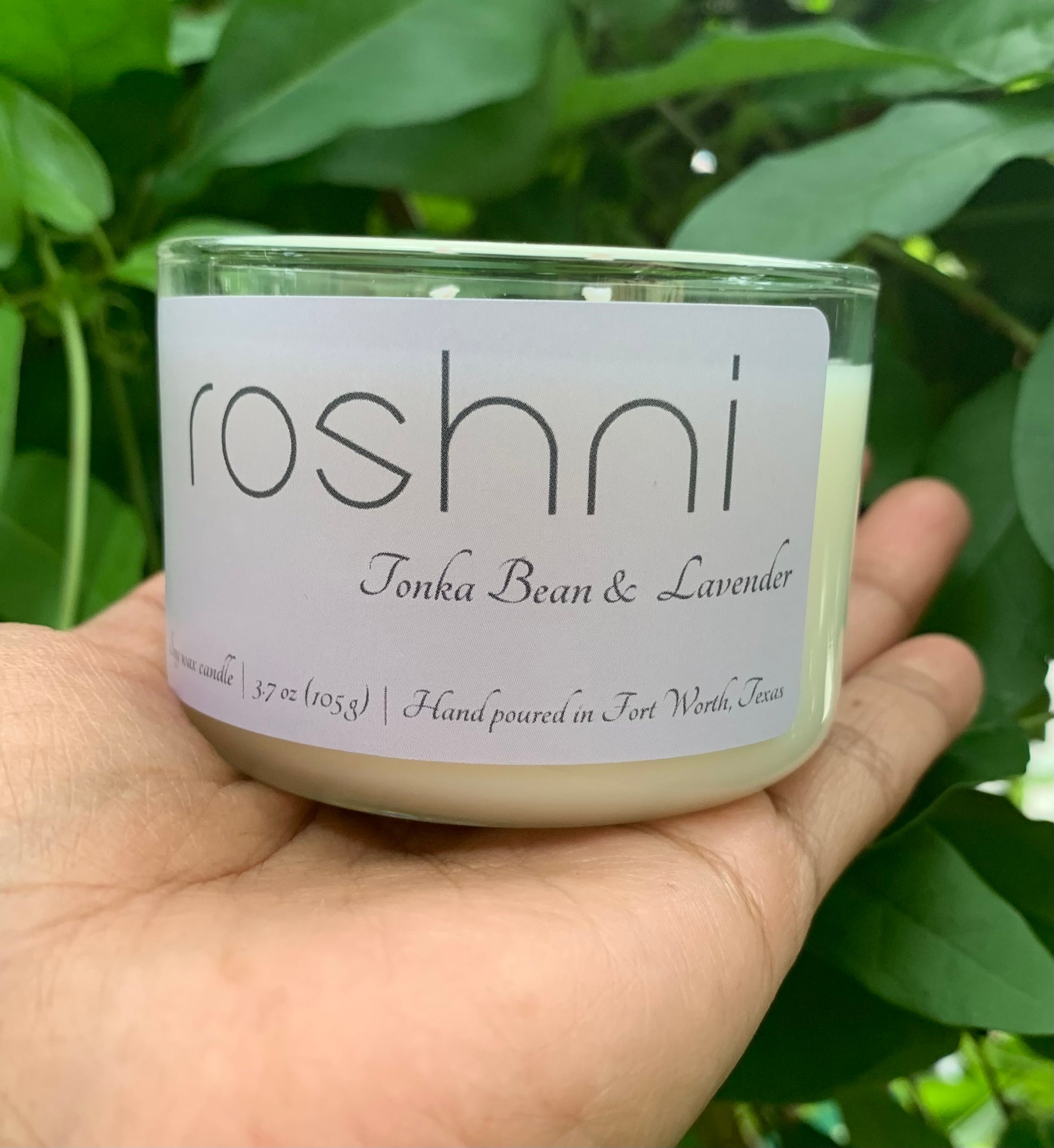 Soy Candles | Tonka Bean & Lavender Soy Candle | Roshni Candle Studio
