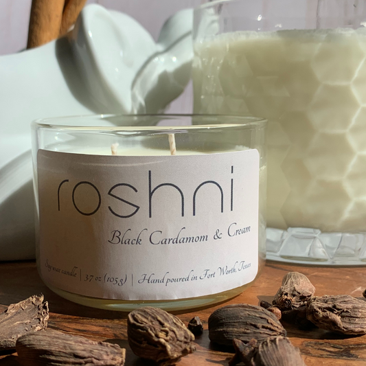 Soy Candles | Black Cardamom & Cream Soy Candle | Roshni Candle Studio