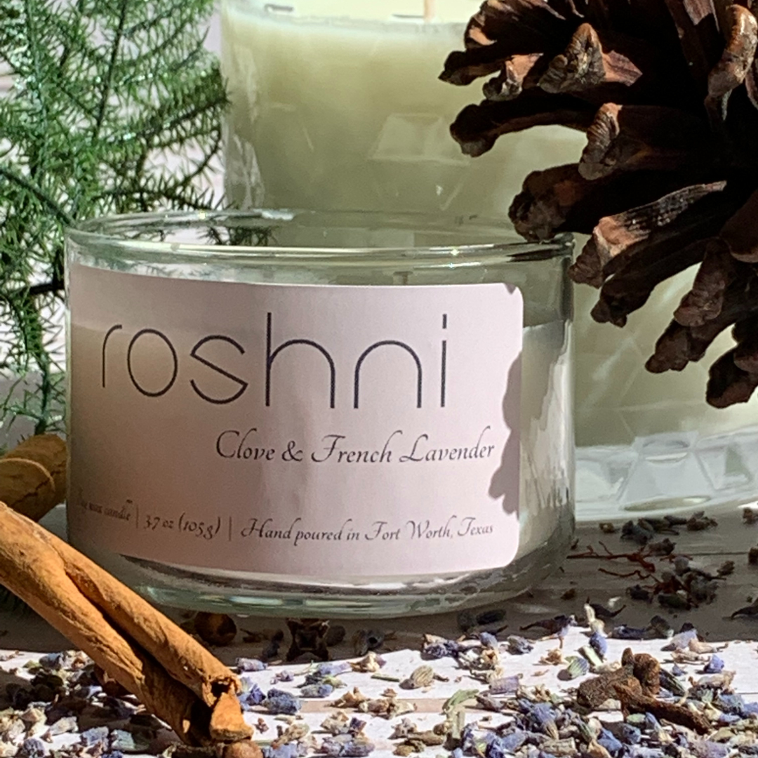 Soy Candles | Clove & French Lavender Soy Candle | Roshni Candle Studio